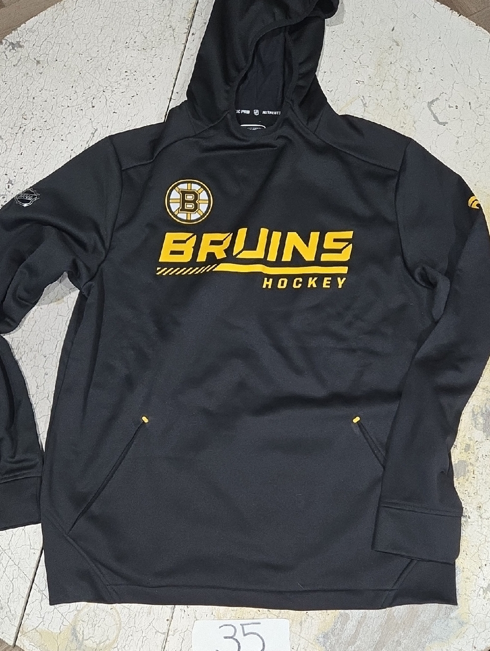 Fanatics Black and Gold Bruins Crewneck Hoodie